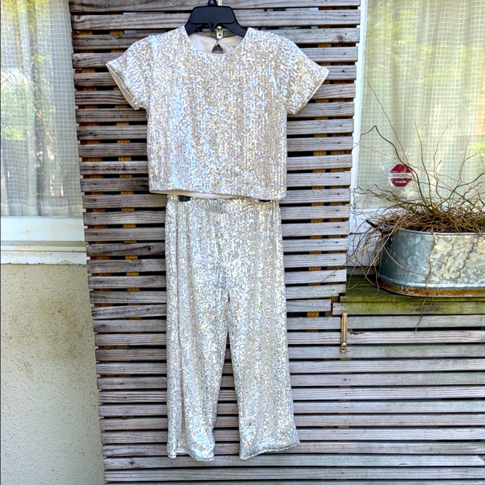 Silver sequined outfit by art class/cat and jack. Girls size 8/10
